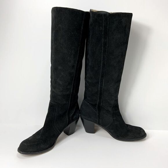 MICHAEL KORS suede black leather tall heel boots - Picture 1 of 5